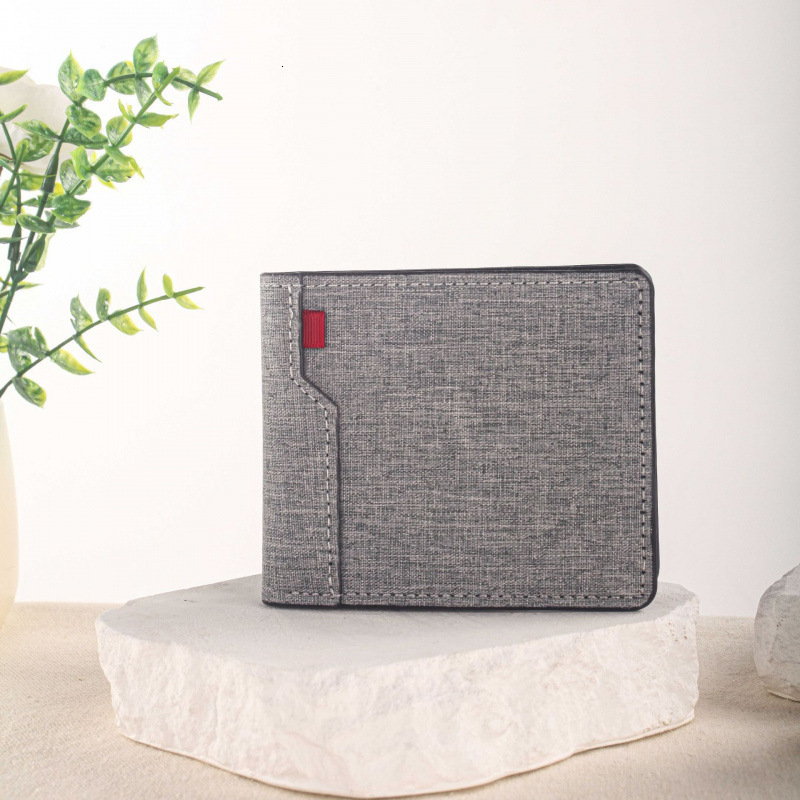 New Canvas Bag Luxury Bag Men's Wallet PU Bag Money Clip Casual Business Card Holder Ultra-light Waterproof Coin Purse Ticket Clip