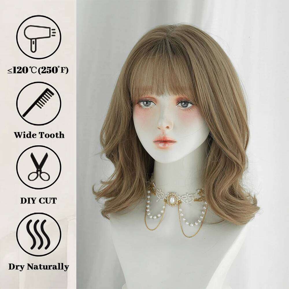 PARK YUN Short curly Women With Brown Wig Cospaly Daily Party Synthetic Wigs Heat Resistant Fiber Natural Fake Hair