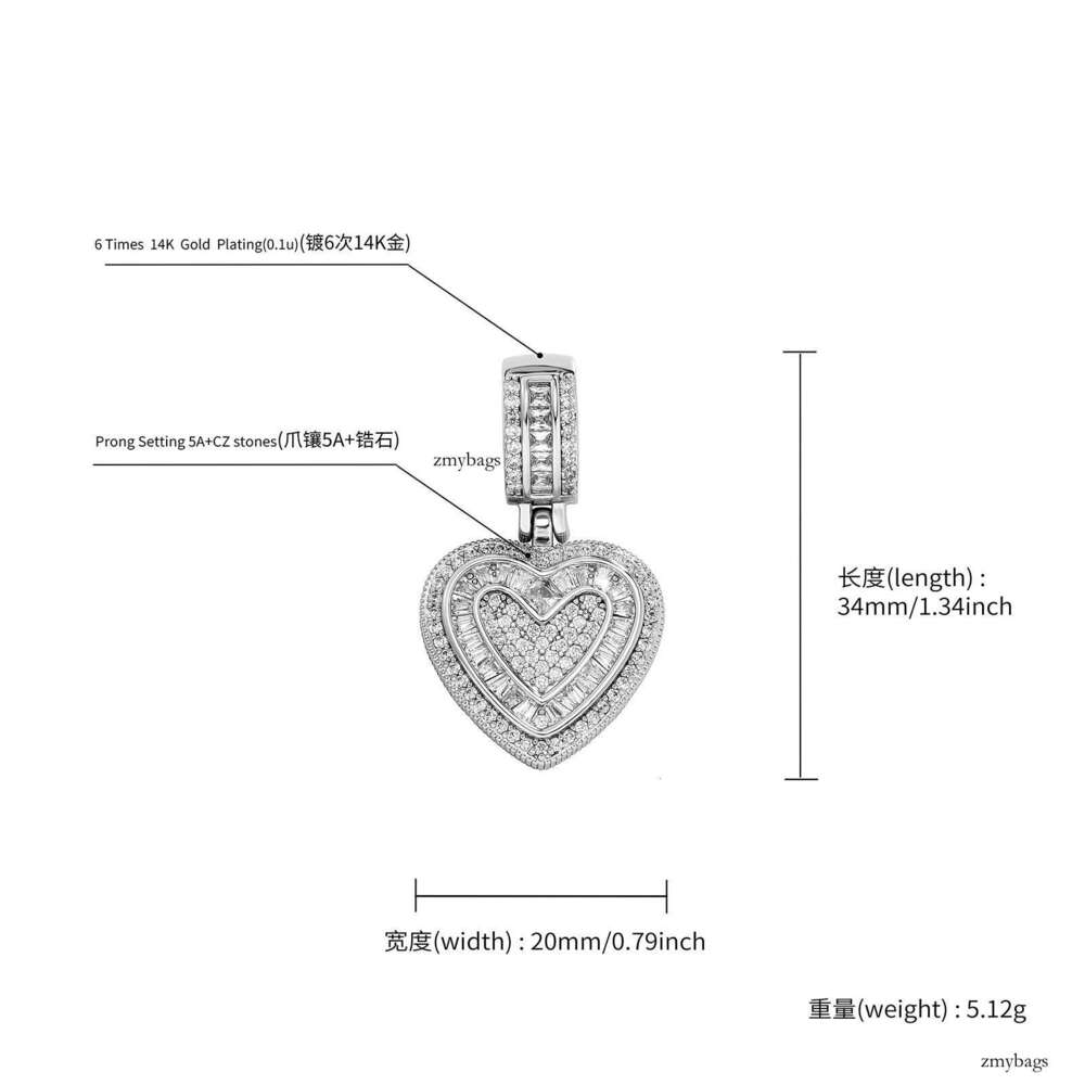 Niche Gold-Plated Heart Collarbone Metal Hip-Hop Accessories Sweater Chain Women Pendant Necklace Jewelry