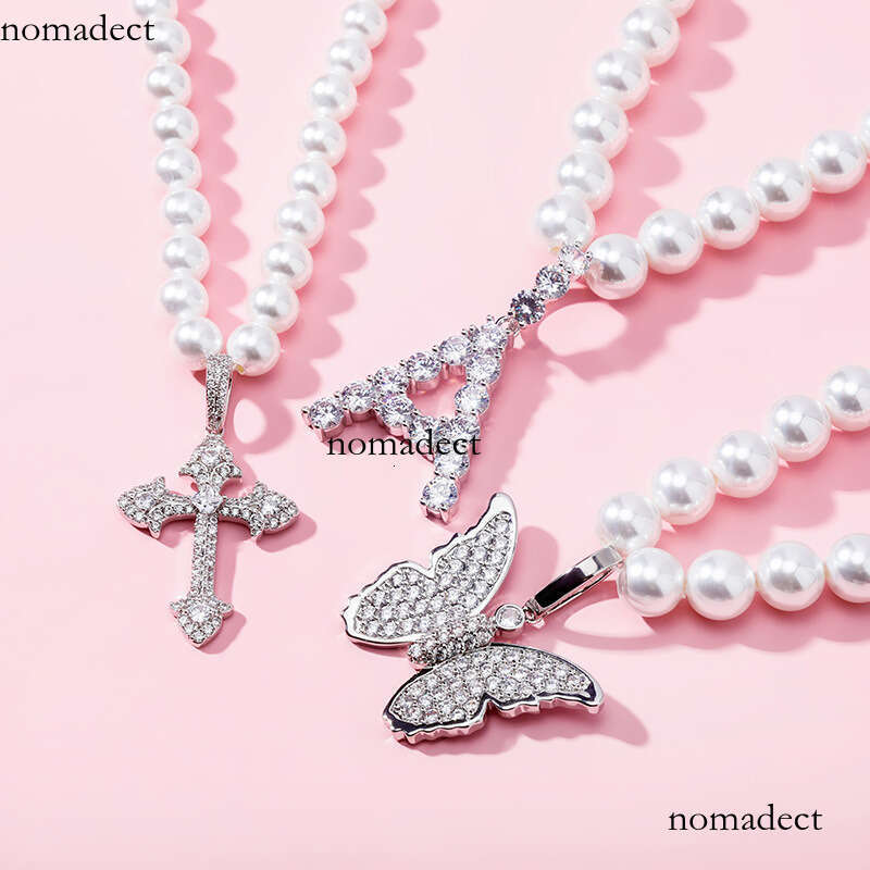 6mm-8mm White Pearl Unisex Necklace Free Combination Hip Hop Personality Jewelry Pendant