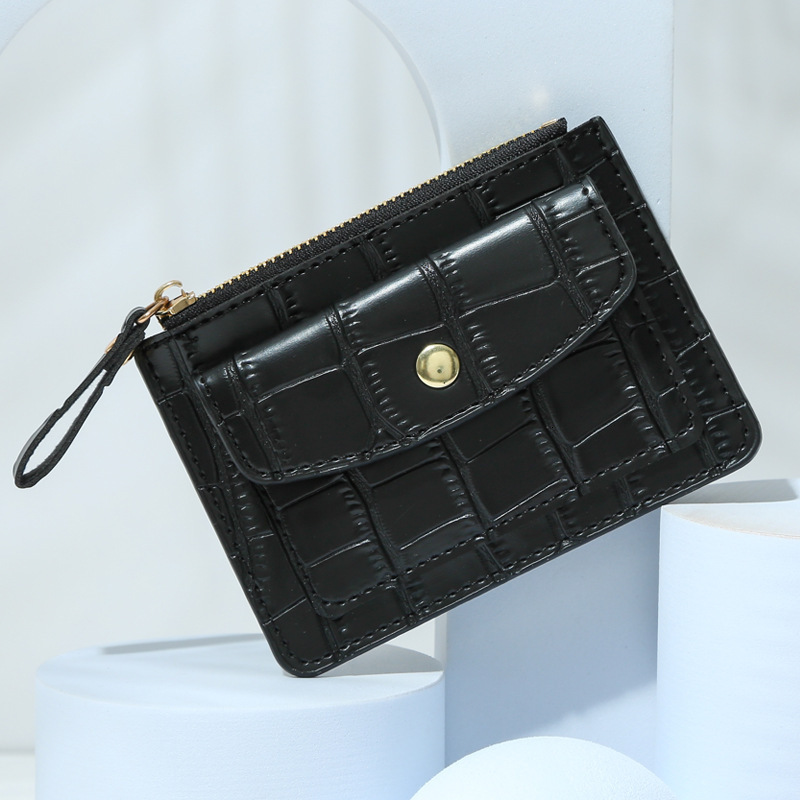New Card Holder Coin Luxury Bag Purse Zipper Card Slot Wallet For Women Ins Candy Color Crocodile Pattern Fresh Wholesale Custom Logo