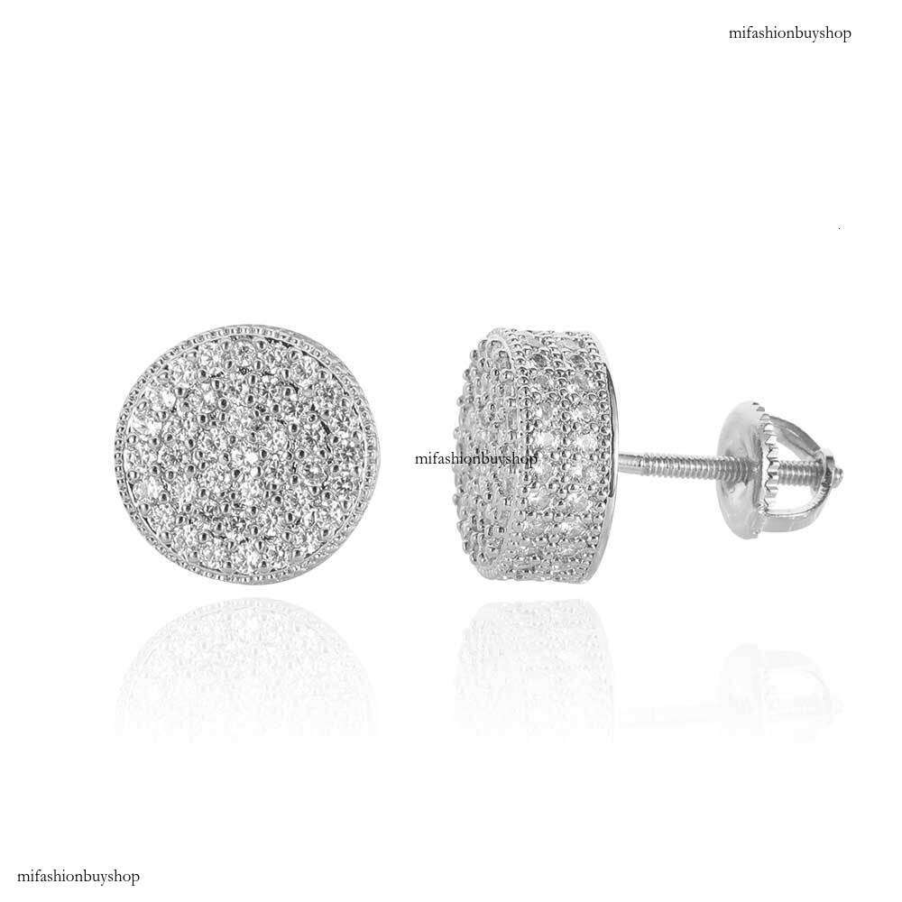 New Double-Layer Round Micro-Inlaid Zircon Trendy Personality Hip-Hop Earrings