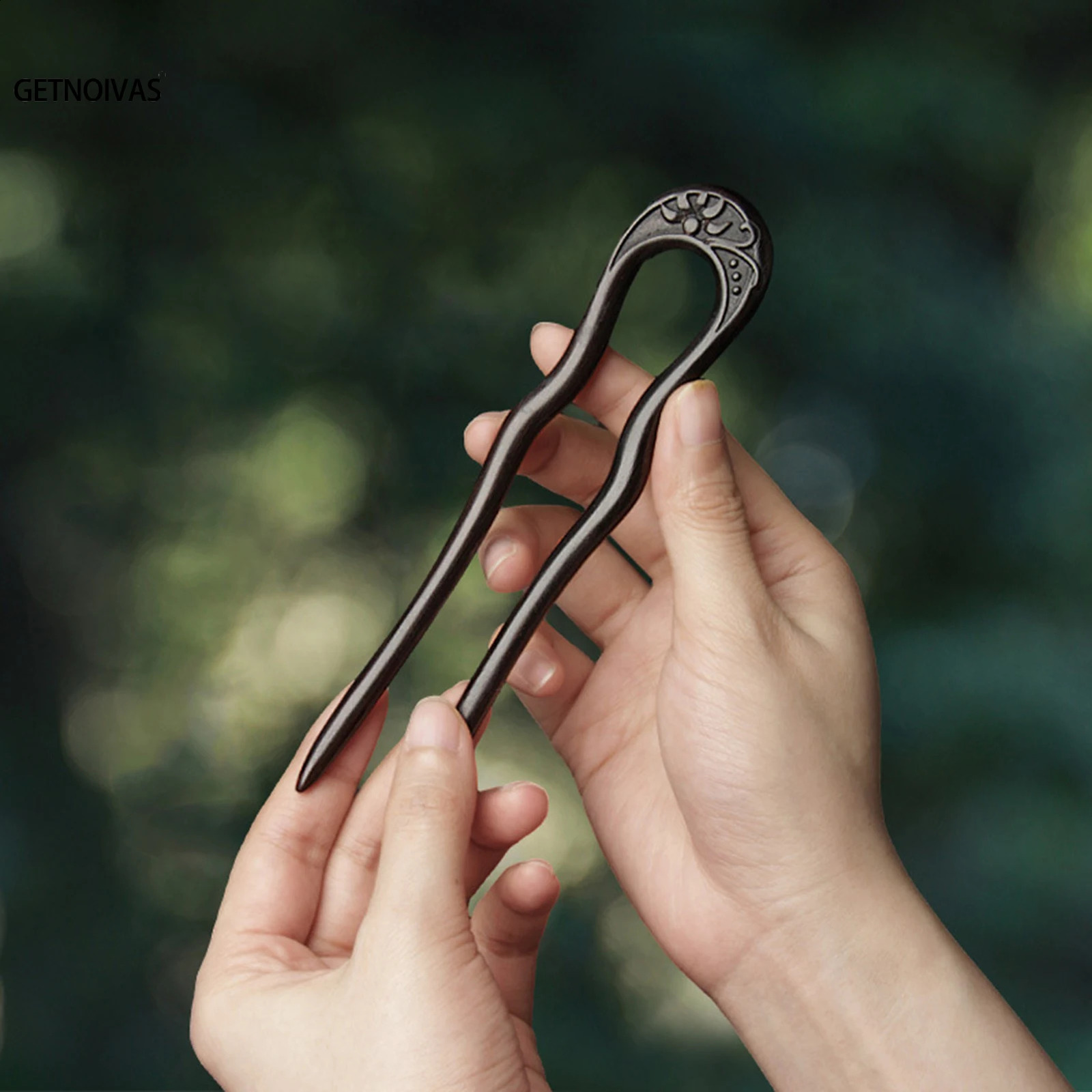 Wooden Hairpins U Shaped Hair Sticks Chinese Hanfu Hair Accessories Simple Wooden Hair Bun Chopsticks Girls Retro Jewelry 250807