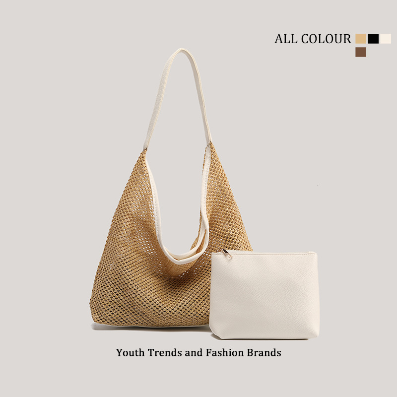 Niche Straw 2025 Summer New Woven Shoulder Tote Basket Bag ddmymoon