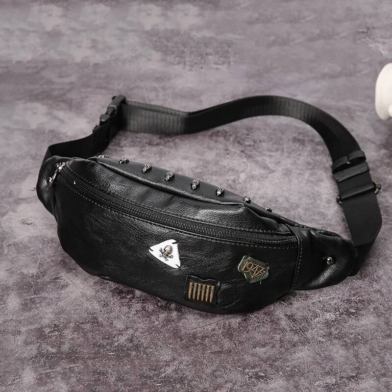 Annmouler Waist Pack Travel Phone Belt Pouch for Women Men Pu Leather Fashion Shoulder Chest Bag Unisex Hip Bags