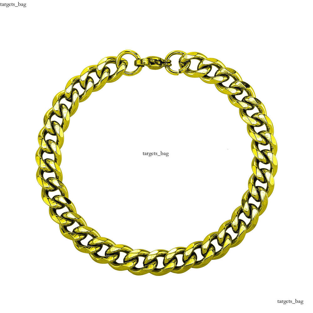 Non-Fading Sterling Silver Cuban Chain Hip-Hop Necklace Bracelet Unisex Trendy Versatile Accessory