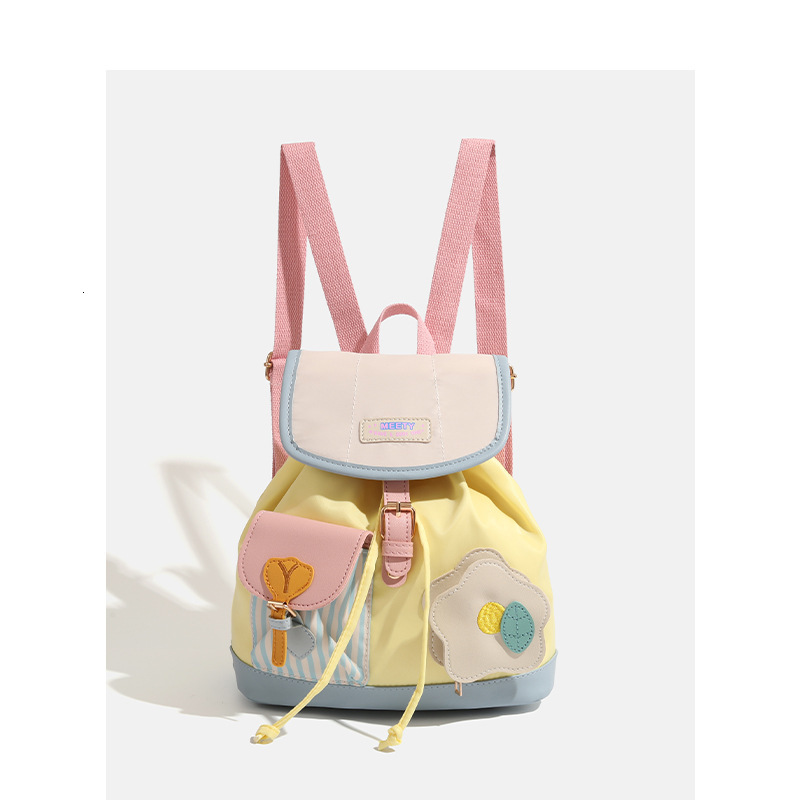 Mini Backpack 2025 New Cute Color-Block Commuter Small School Bag for Students ddmymoon
