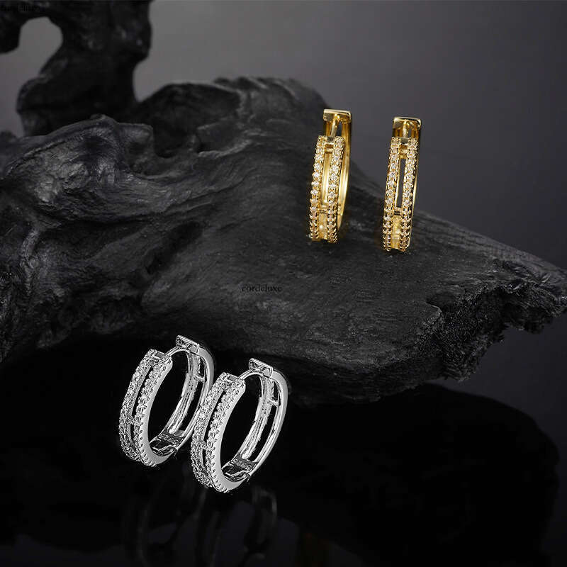 Hollow Double Layer Earrings for Women, Pure Sier, Niche Design, Exquisite Clips, Simple Ins Style, Elegant Ear Accessories
