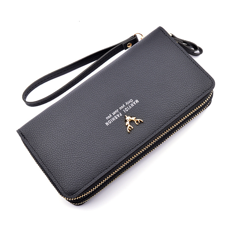 New Women's Wallet Designer Bag Long Clutch Double Zipper Leather Wallet Phone Bag Fashion Simple Luxury Bag Large Capacity Double Layer Wallet