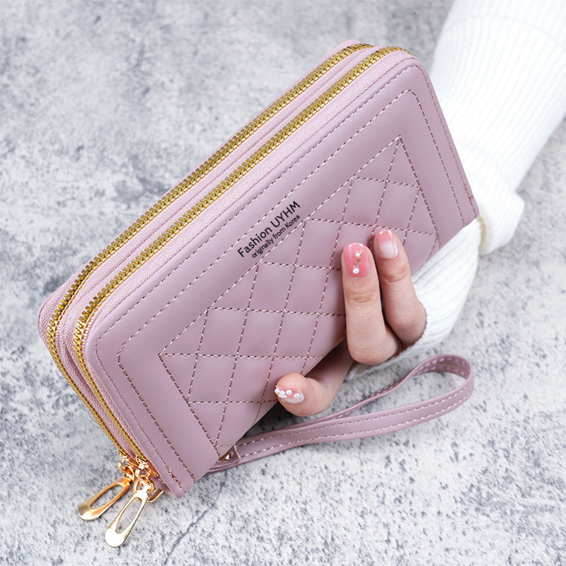 Wallet For Women 2025 New Long Style Ladies Handheld Luxury Bag Korean Version Casual Phone Bag Double Zipper Large Capacity Card Holder