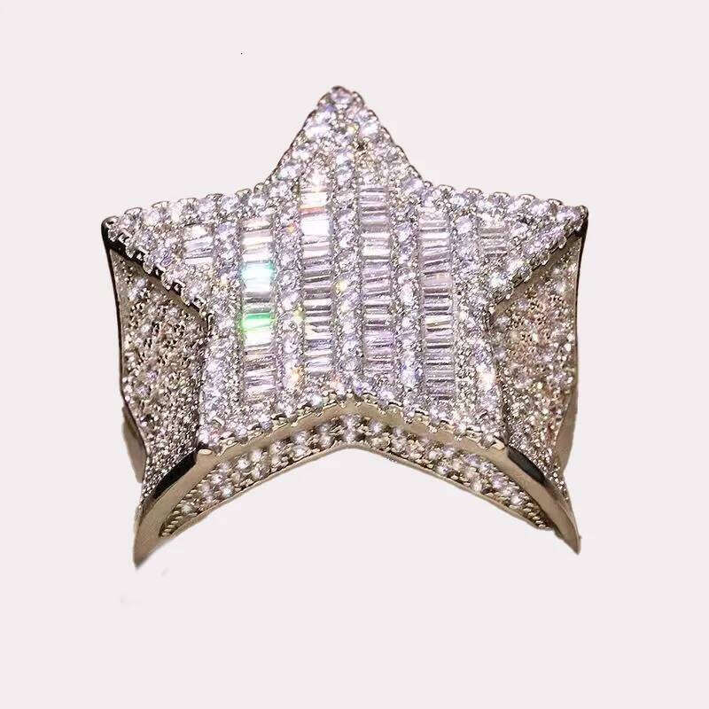 Real S Sterling 2 Carats Natural Moissanite Ring for Women HipHop Men Anillo Sier Jewelry Rings De Bizuteria6058131