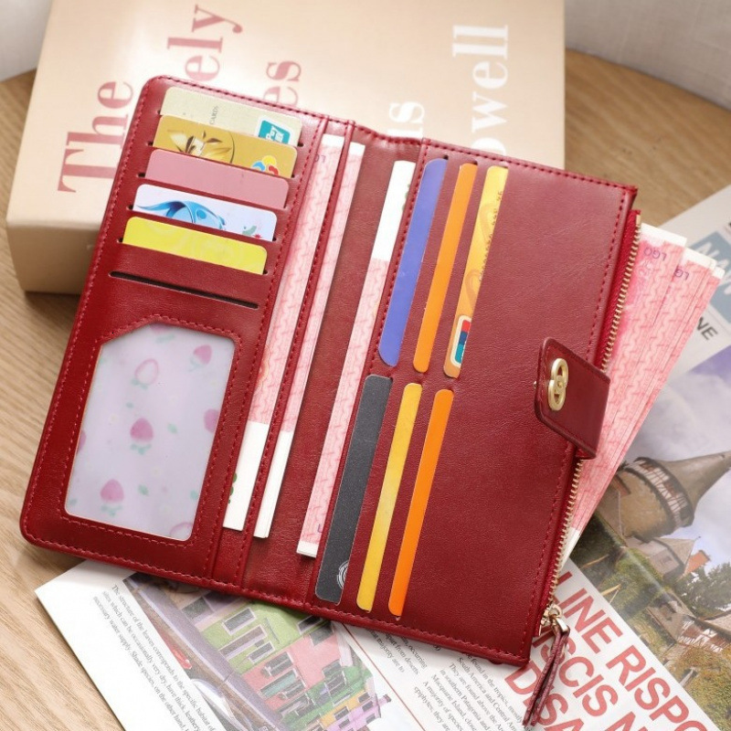 LENGRUI Buckle Vertical Women's Korean Style Multi-card Luxury Bag Slot Short Coin Purse Card Holder Small Wallet Zipper Fashion Handbag