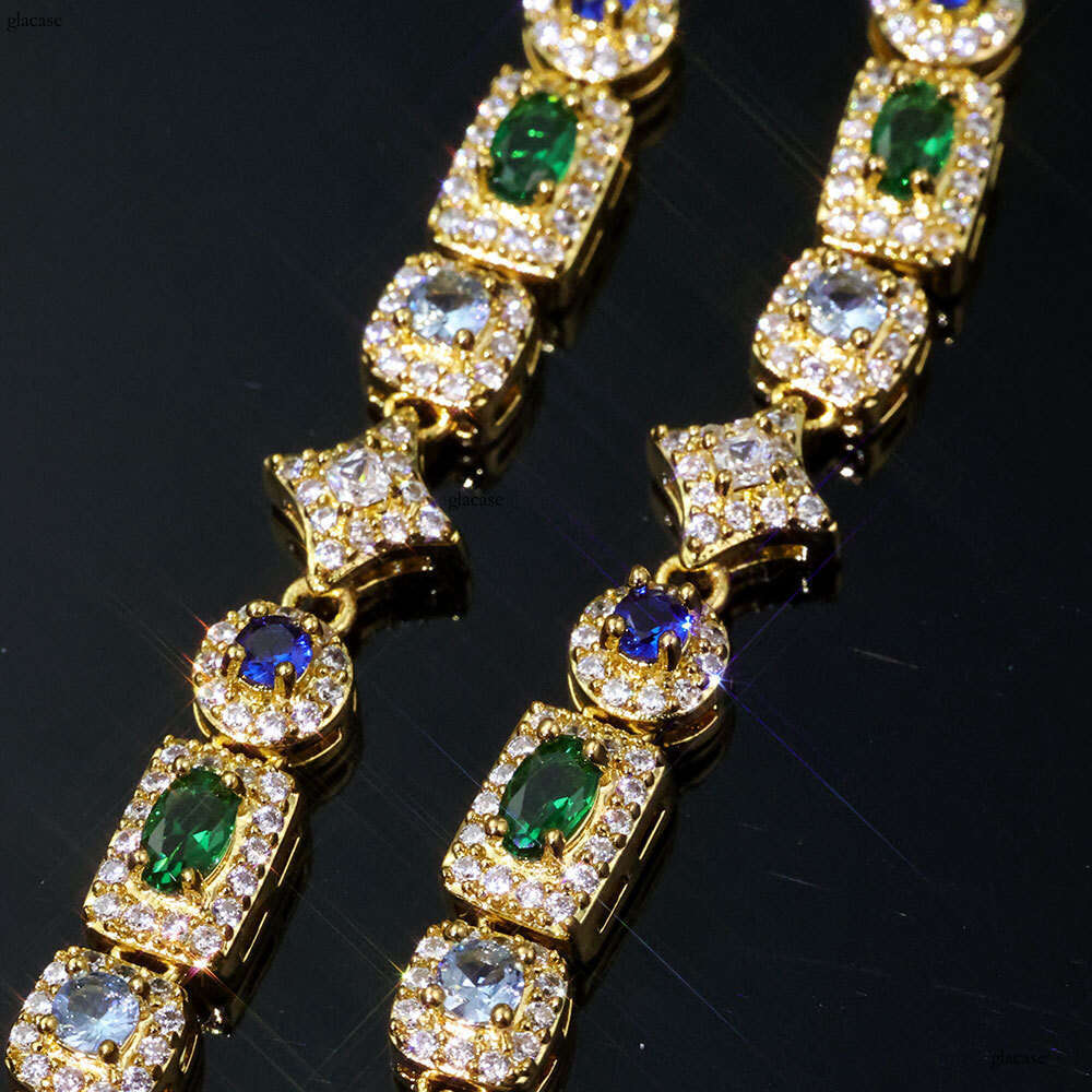 Hip Hop 6mm Geometric Colorful Jewelry Accessories Men's Moissanite chain Necklace