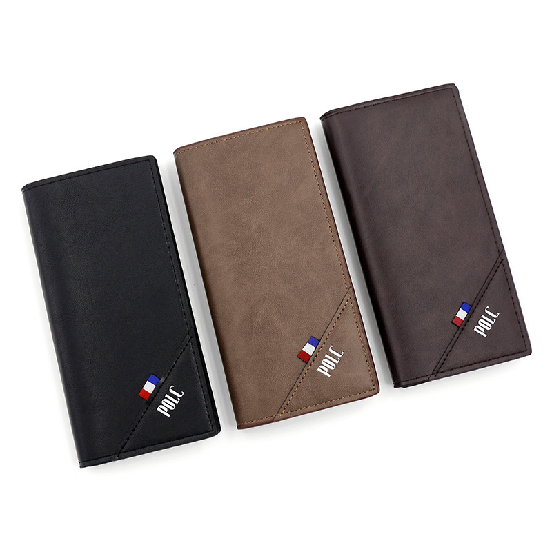 New Luxury Bag Cross-border Men's Wallet Urban Minimalist 70% Off Solid Color Long Men's Wallet Money Clip Wallet Card Holder Wholesale