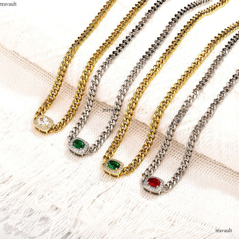 3MM Fashion Trendy Versatile Collarbone Jewelry Sterling Silver Cuban Chain Moissanite chain Necklace