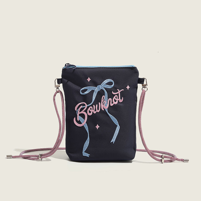 Cute Fashion Canvas with Bowknot Casual Phone for Women Commuting Shoulder Bag ddmymoon
