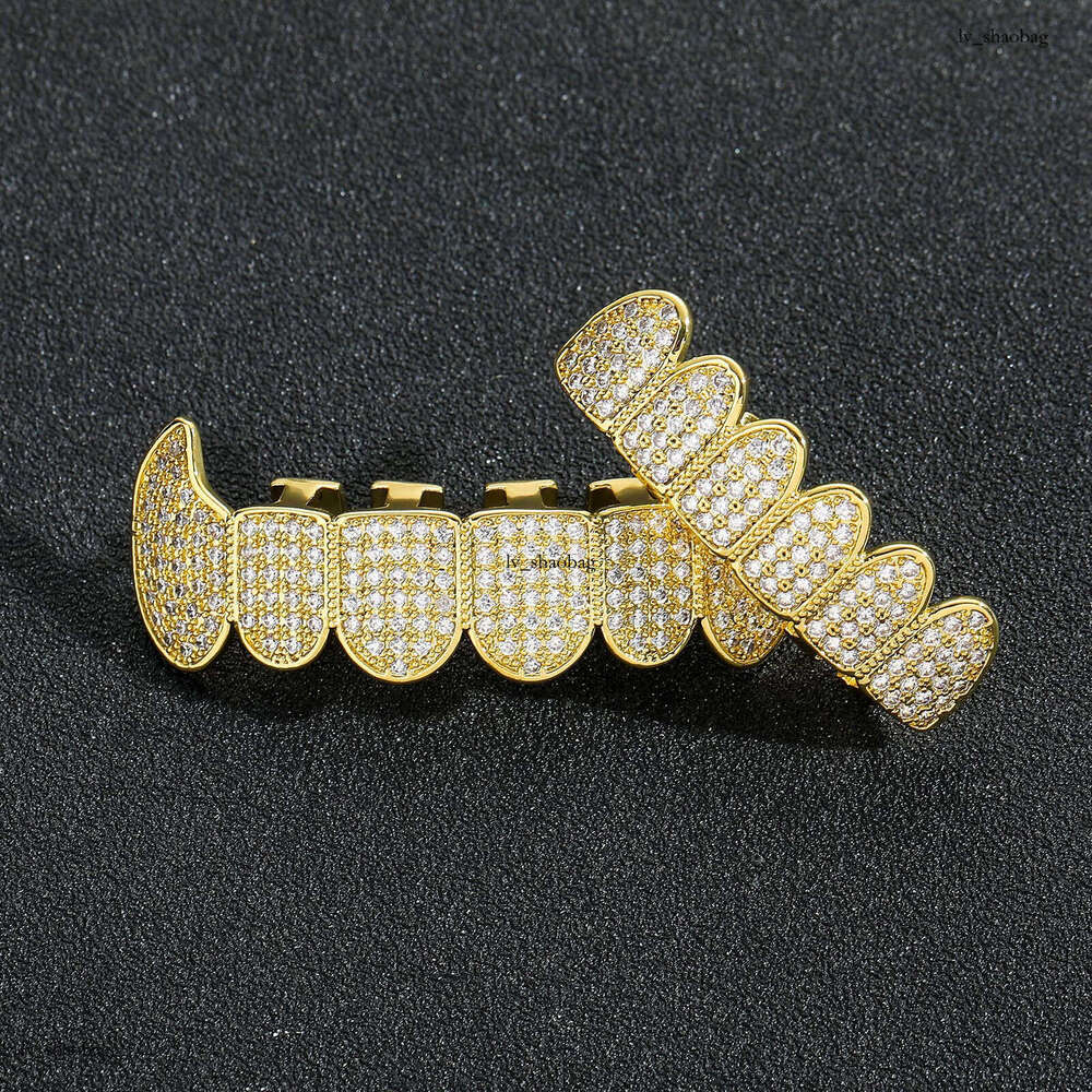 Hip Hop Gold Halloween Unisex Eco-friendly Sterling Silver Micro-inlaid Zircon Cool Personality Teeth Brace