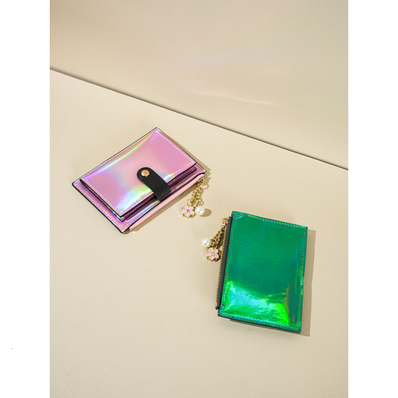 2025 New Women's Ultra-thin Card Holder Patent Leather Glossy Card Holder Korean Version Multi-functional Card Holder Luxury Bag Coin Purse Multi