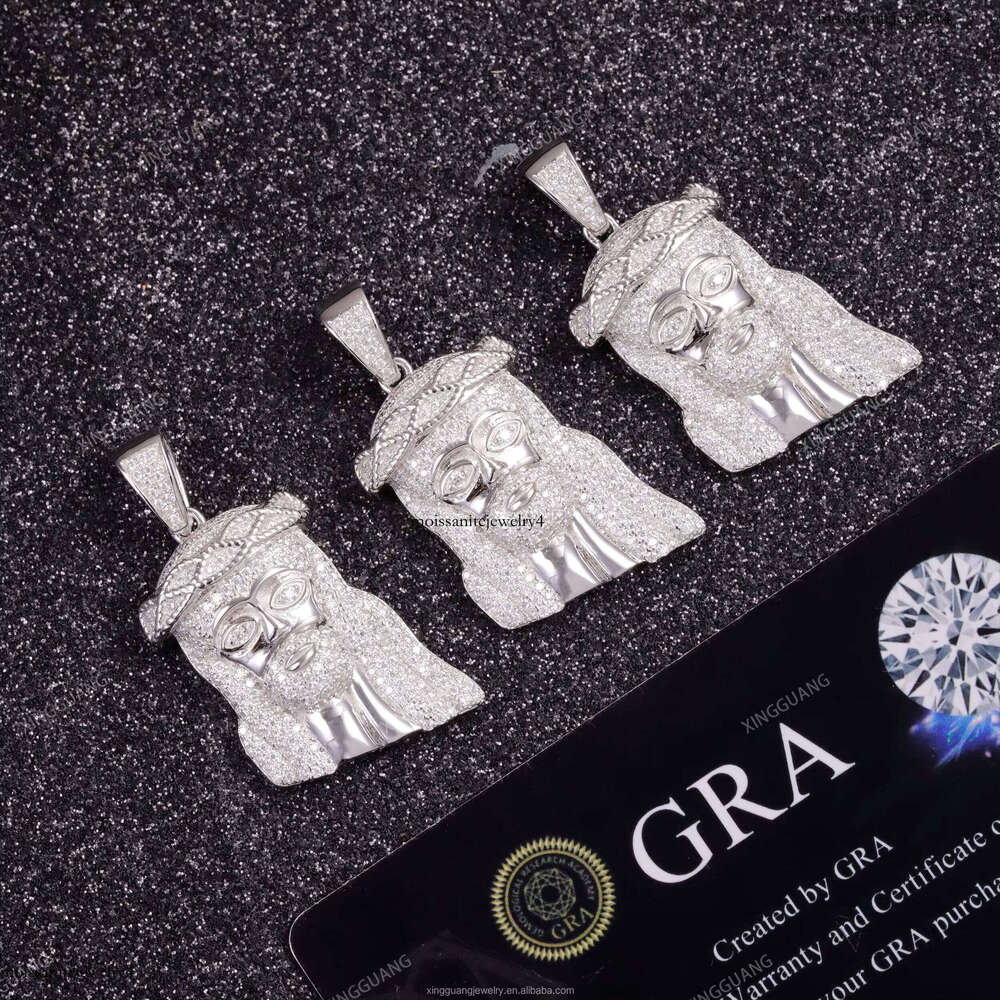 XingGuang Hot Sale Fine Jewelry Pendant Jesus S Sier D VVS Dia Moissanite Cross Pendants for Necklace
