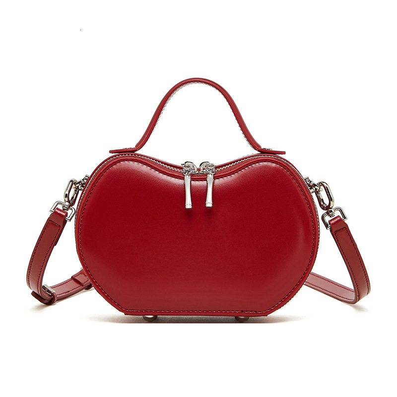 Genuine Leather Niche Design Red Apple For Women Summer New Handbag Commuter Underarm Shoulder Bag Trendy