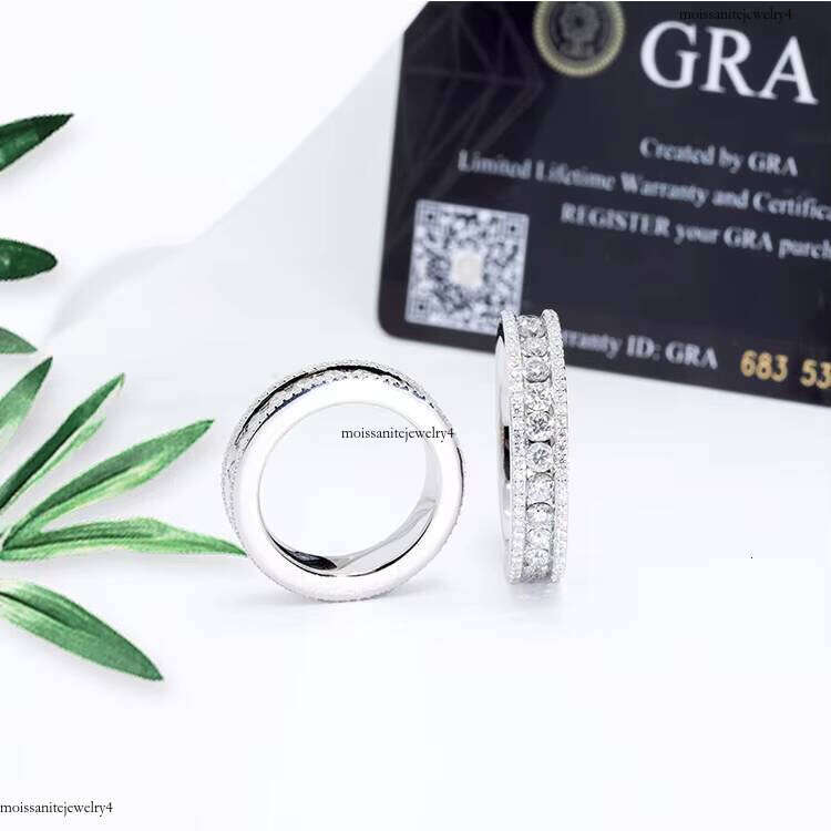 Mens Jewelry Style White Gold Plated Full Iced Out VVS Moissanite Sterling Sier Rings
