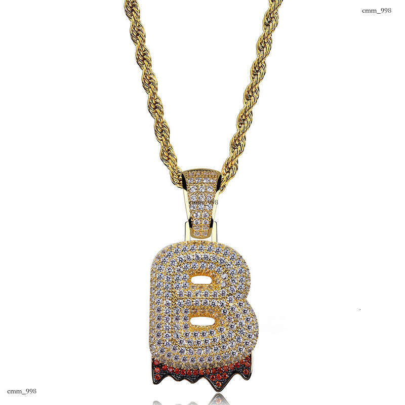 Hip Hop Personality Lava Rock English Letter Pendant DIY Splicing Micro Pave Moissanite chain Men's Trendy Necklace