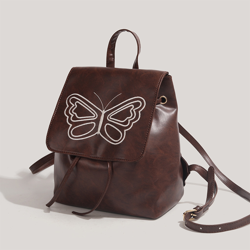 Compact Brown 2025 New Simple Versatile Commuter Backpack for Women ddmymoon