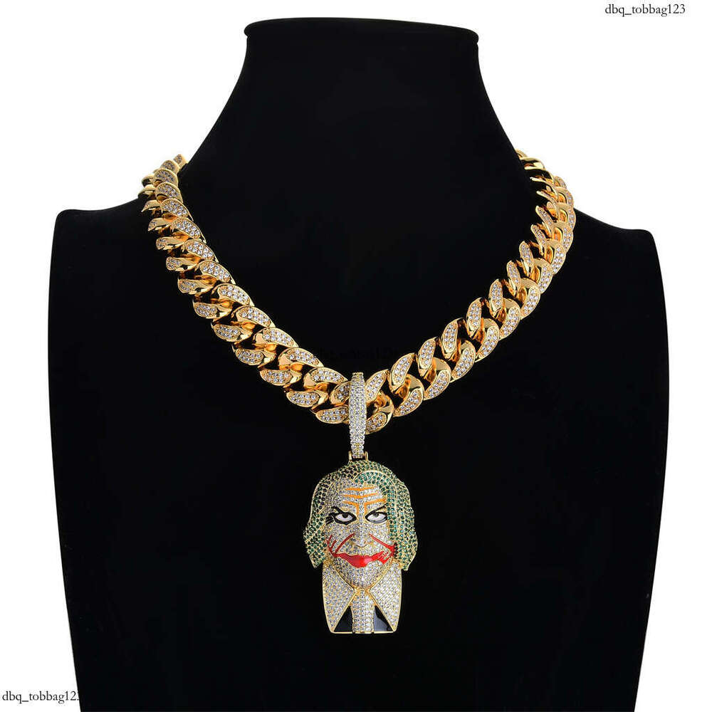 Hip Hop Necklace Batman Suit Joker High-Quality 3A Moissanite chain Hiphop Micro-Paved Pendant