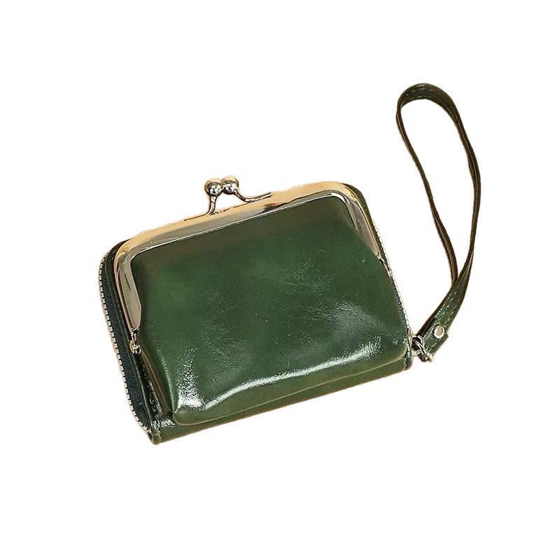 New Women's Fashion Coin Purse Luxury Bag Cross-border Women's Card Holder Coin Purse Zipper Clip Bag Multi-card Slot Vintage Wallet