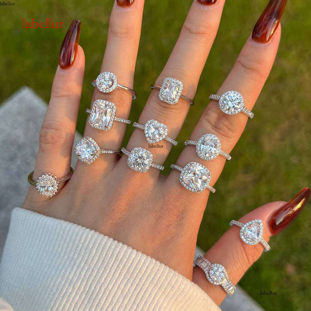 Dylam Classic Oval Dia 5A 8A Cubic Zirconia Women Promise Wedding Sterling Sier Jewelry Engagement Ring