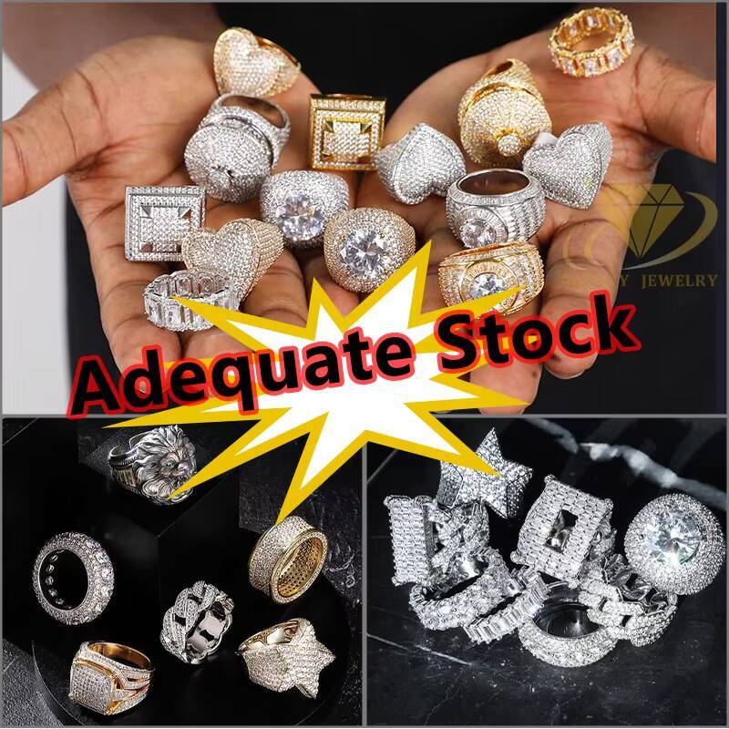 Pass Diamond Tester Fancy Shape Mossanite Star Ring Iced Out 925 Sterling Silver D Vvs Moissanite Hip Hop Ring