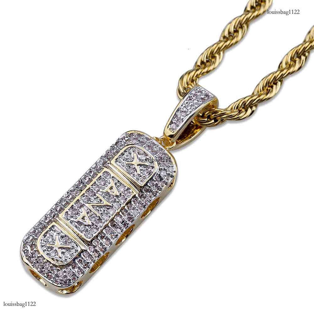 XANAX Moissanite chain Hollow Hip-Hop Men's Trendy Pendant Jewelry Street Fashion Chain