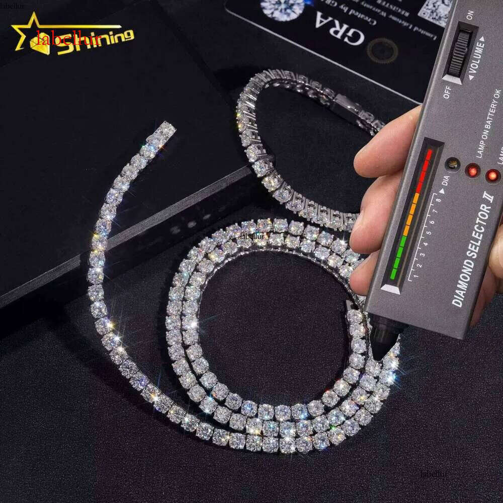 Popular Fashion Style Tested With 316L Stainless Steel Hip-Hop 5Mm Silica Tennis Chain