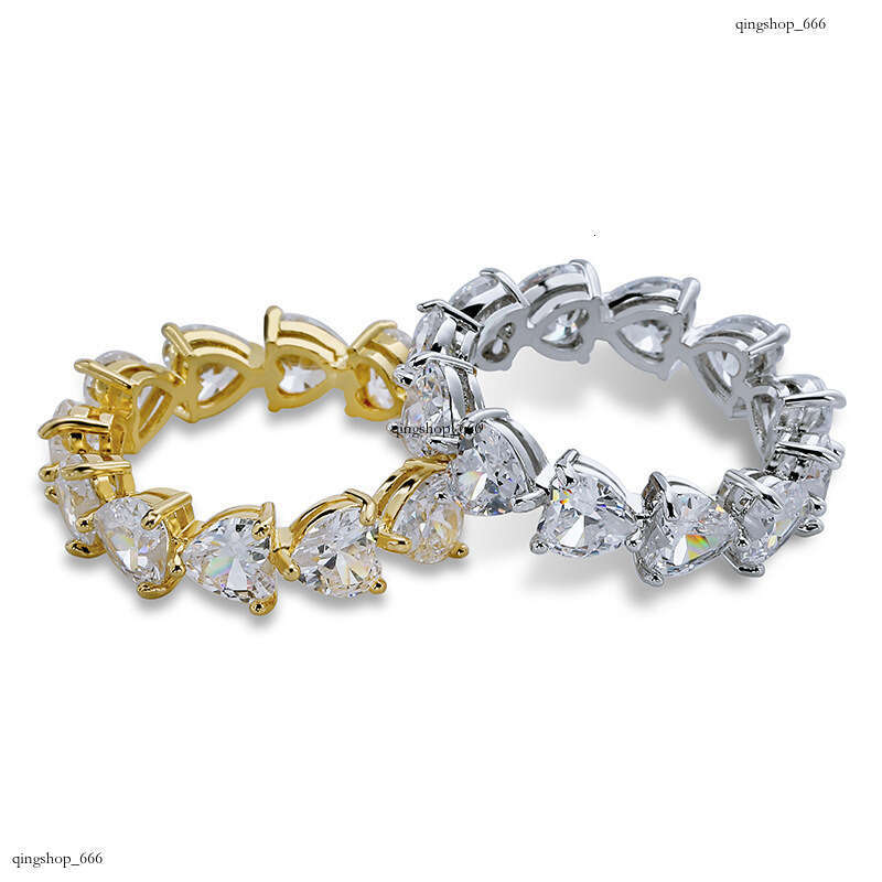 Heart-Shaped Zircon Couple Hip-Hop Style Rings HIPHOP RING