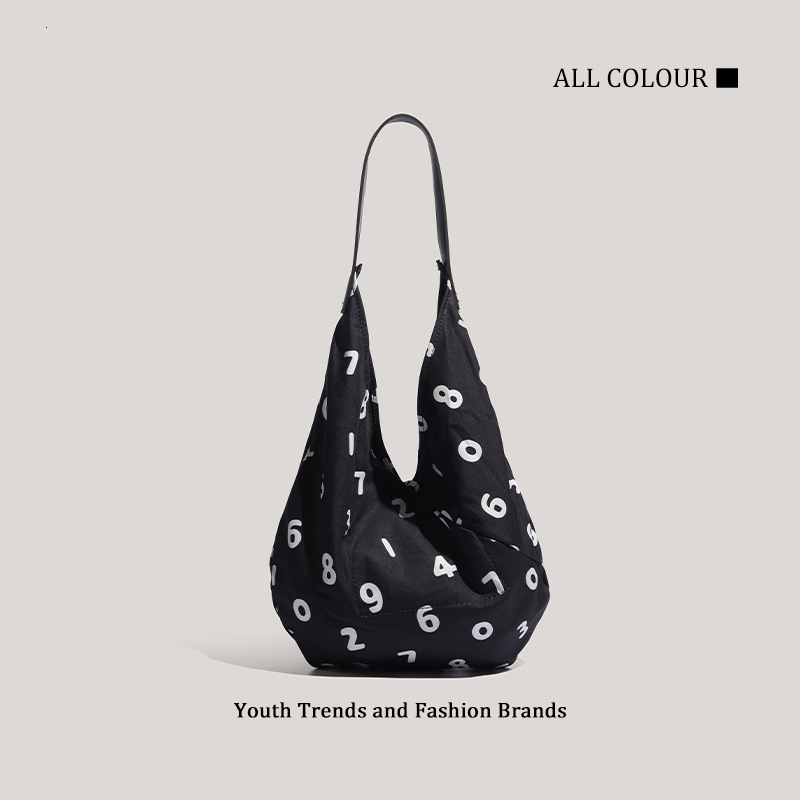 Casual Simple Canvas Tote Large Capacity Shoulder Handbag Versatile Digital Fashion Bag ddmymoon