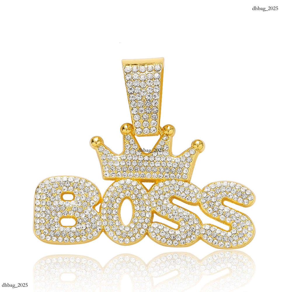 Necklace Alloy Letter Inlaid Dia Pendant Nightclub Personality Men's Hip Hop