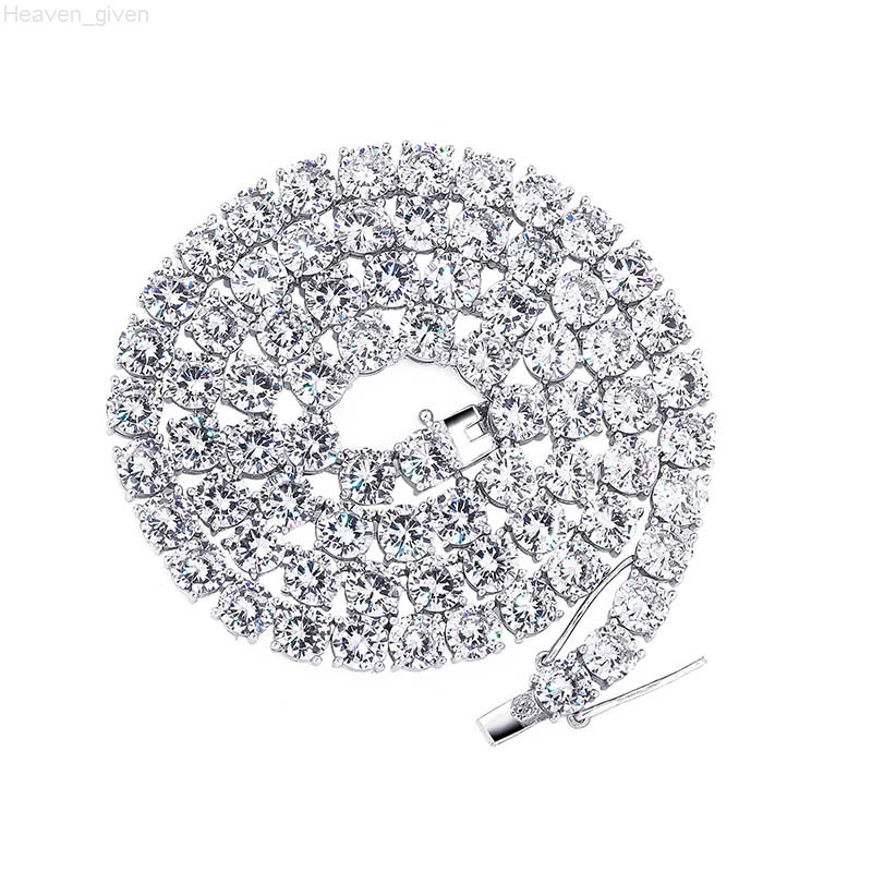 Wholesale Custom 4mm Tennis Chains 925 Sterling Silver Link Chain Hip Hop Jewelry Necklace Iced Out CZ Diamond 925 Tennis Chain