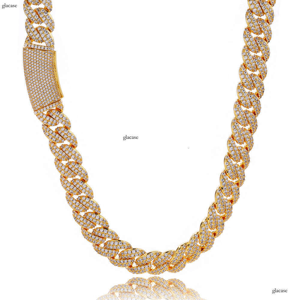 Hip Hop Iced Out VVS Moissanite Necklace Bubble Full Dia Cuban Chain Men's Trendy Jewelry