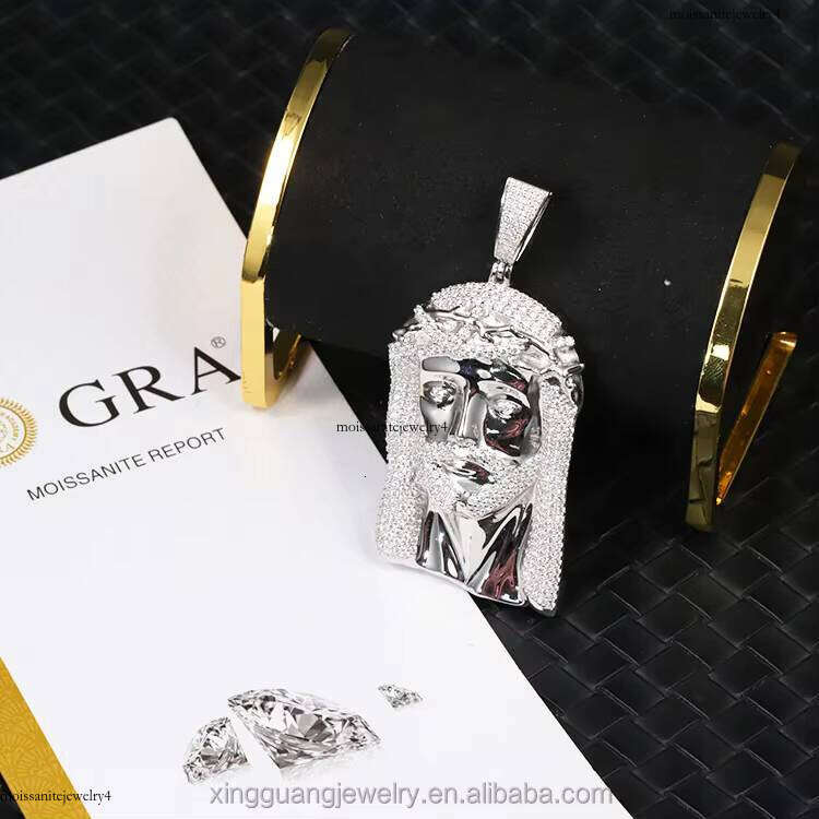 XingGuang Hot Sale Fine Jewelry Pendant Jesus S Sier D VVS Dia Moissanite Cross Pendants for Necklace