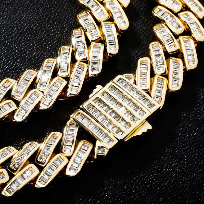12mm Cuban Necklace for Men and Women, Trendy Ins Hip-Hop Internet Celebrity Clavicle Chain