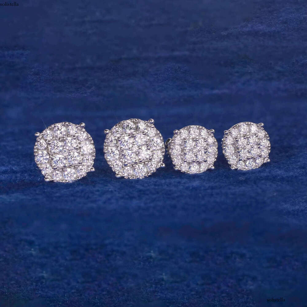 Iced Out Flower Sterling Sier Bling 4 Prong Moissanite Earrings