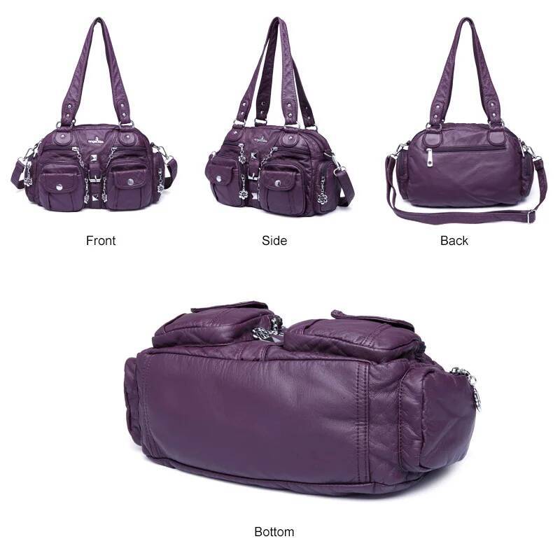 Angelkiss Women Handbags Satchel Top-handle Handbag PU Bag Dumpling Give Gifts Shoulder Bags Phone Money Pack