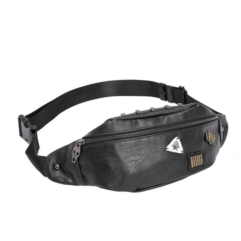 Annmouler Waist Pack Travel Phone Belt Pouch for Women Men Pu Leather Fashion Shoulder Chest Bag Unisex Hip Bags