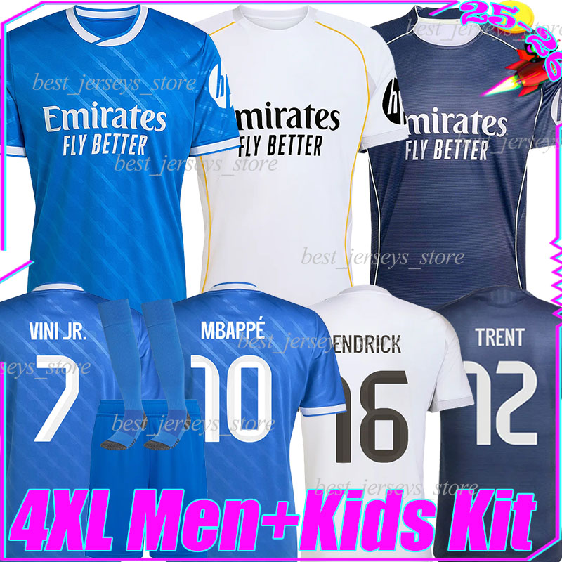 5XL 2025/26 MBAPPE soccer jerseys VINI JR. RODRYGO BELLINGHAM TRENT VALVERDE ENDRICK BRAHIM ARDA GULER MODRIC RUDIGER COURTOIS men kids kit socks set football shirts