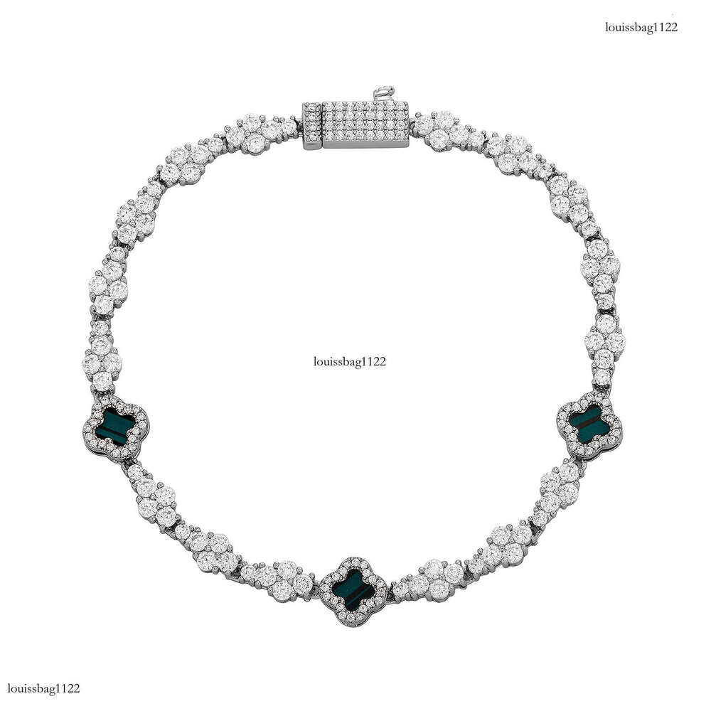 Clover Moissanite chain Bracelet Tennis Necklace for Women Exquisite High-end Clavicle Chain