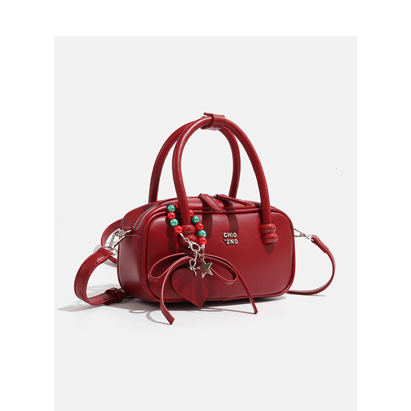 Heartbeat Melody Pillow for Women French Style Red Wedding Single Shoulder Crossbody Bag ddmymoon