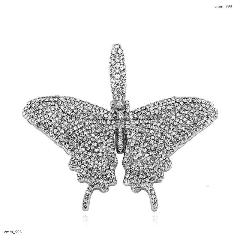 INS Style Bling Super Shiny Alloy Full Dia Butterfly Pendant High-end Women's Necklace