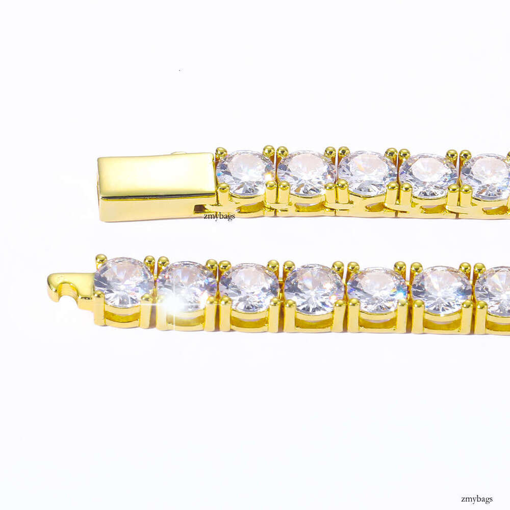 3mm 4mm 5mm Wide Spring Clasp Tennis Chain Micro Pave Single Row Moissanite chain Hip Hop Necklace