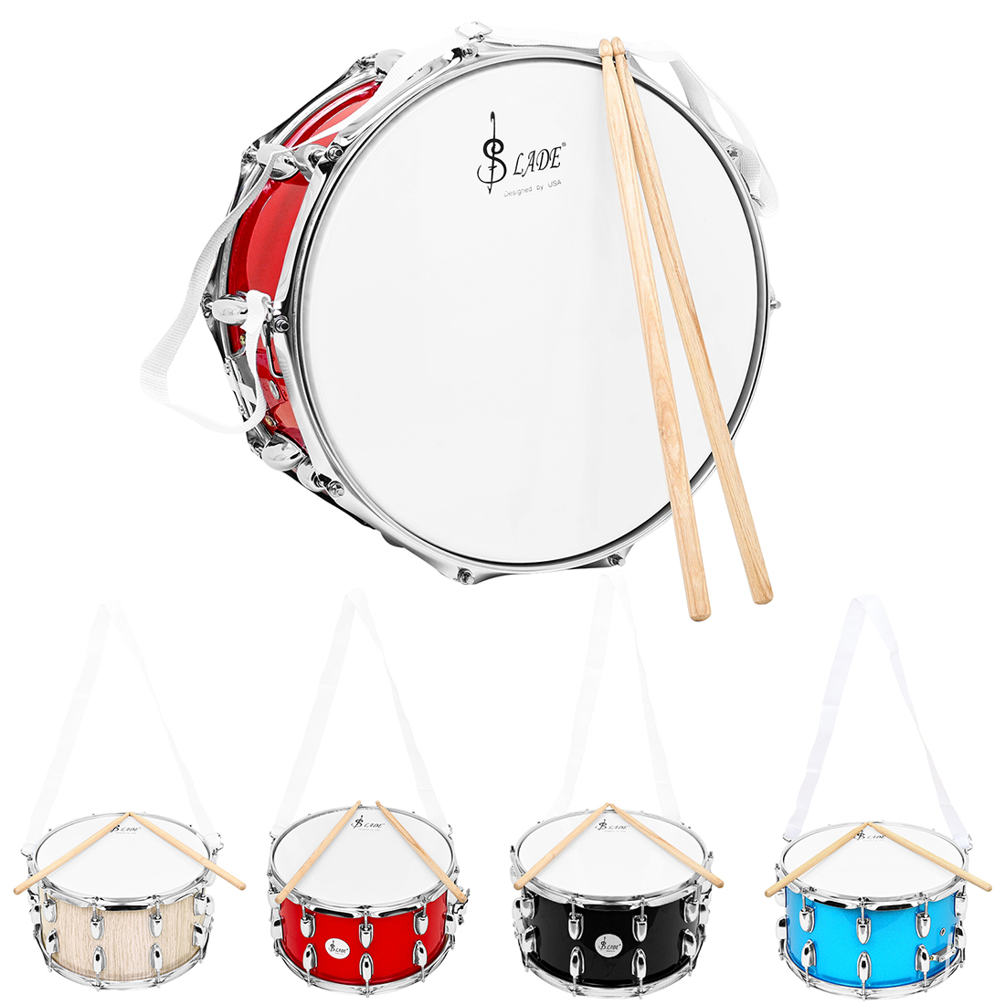 SLADE 14x8 Inch Snare Drum - 10-Lug Design with Professional Grade Hardware