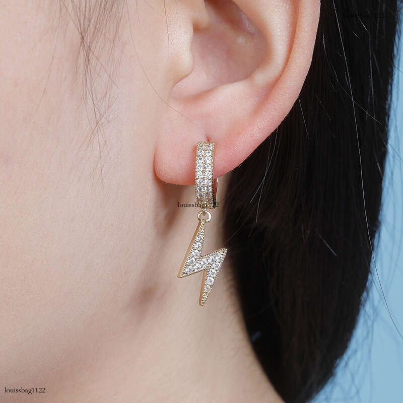 Lighing Men Zircon Versatile High-End for Women Hip-Hop Niche New Earrings